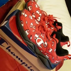 Red champion shoes